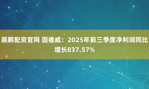 展鹏配资官网 固德威：2025年前三季度净利润同比增长837.57%
